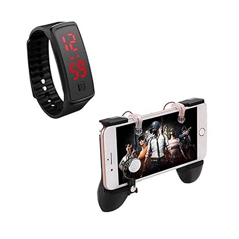 Raptas MV Gamepad Comes with Pubg Trigger Controller Gamepad, 2 Finger Function for Aim and Shoot, Detatchable Handles with Big Screen Watch Comes with | Wrist smartwatch for Boys,Girls [video game] [video game]