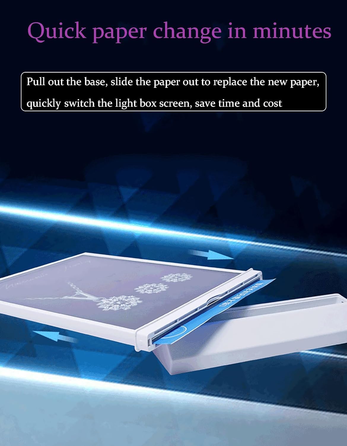 Tableros de menú LED A4, Caja de luz LED publicitaria de Escritorio A4, Soporte de menú de póster de Doble Cara, Pantalla de Escritorio Recargable Marco publicitario