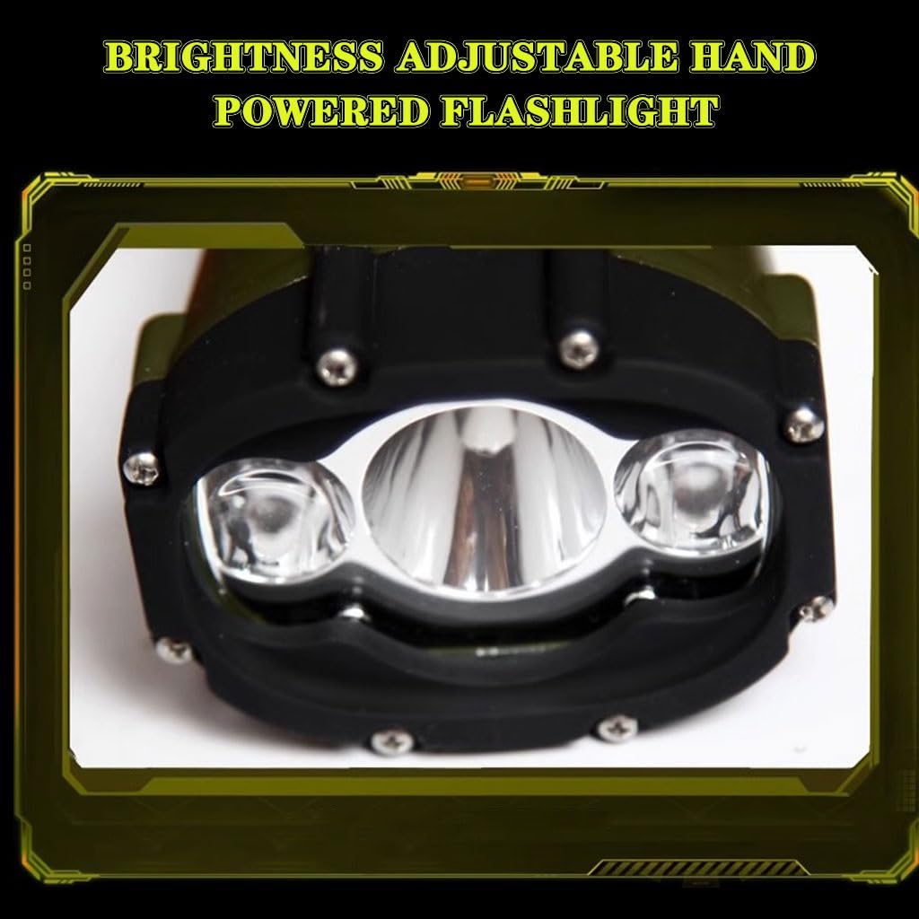 Torcia Elettrica A Manovella Impermeabile Per Immersioni, Torcia Elettrica Dynamo Per Illuminazione Tenda, Ricaricabile Tramite USB