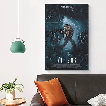 Aliens (1986) Vintage Poster Canvas Print Wall Art Retro