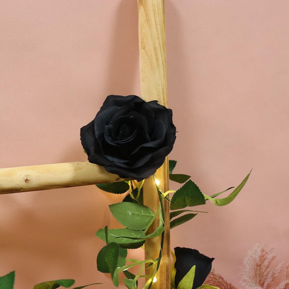 buywin Rose Garland String Lights Artificial Flower Garland with LED Light Strings - Image 2