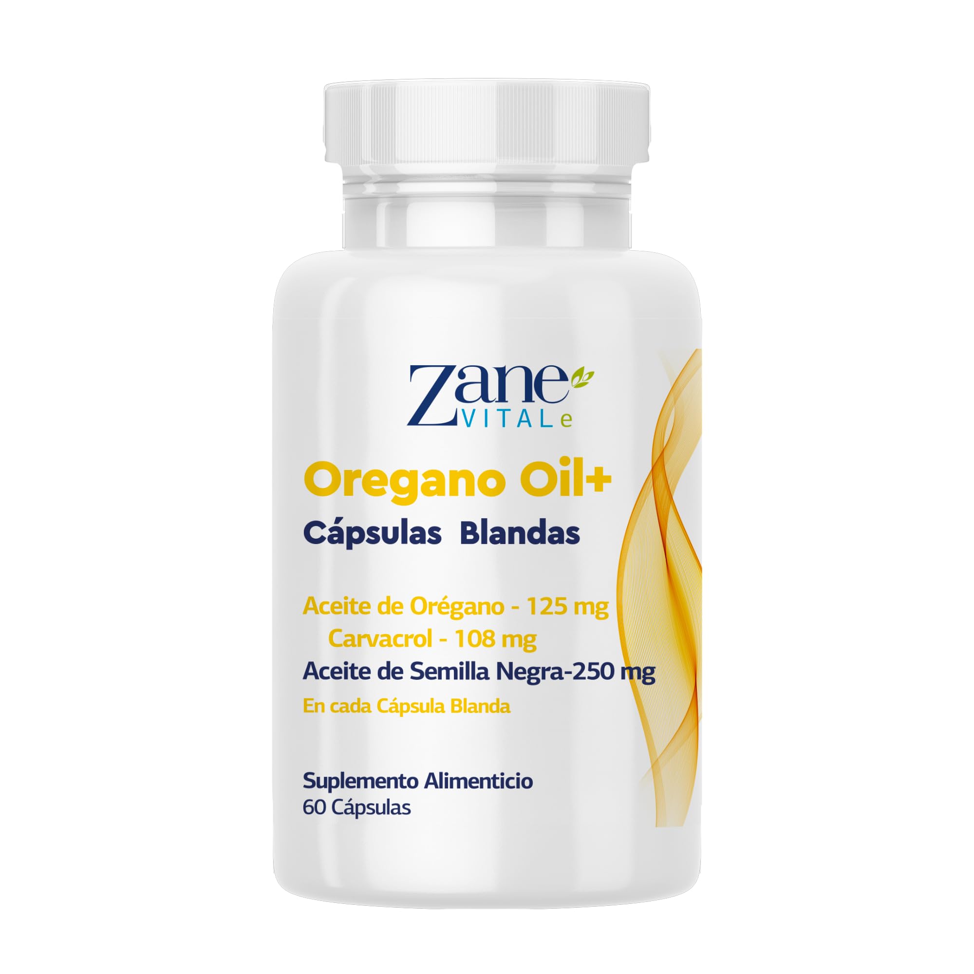 Zane Aceite de Orégano +. Aceite de Orégano y Aceite de Comino Negro en Cápsulas Blandas – Con Carvacrol y Timoquinona – Suplemento Dietético Sin OMG, Sin Gluten – 60 Cápsulas Blandas de Zane Vital.