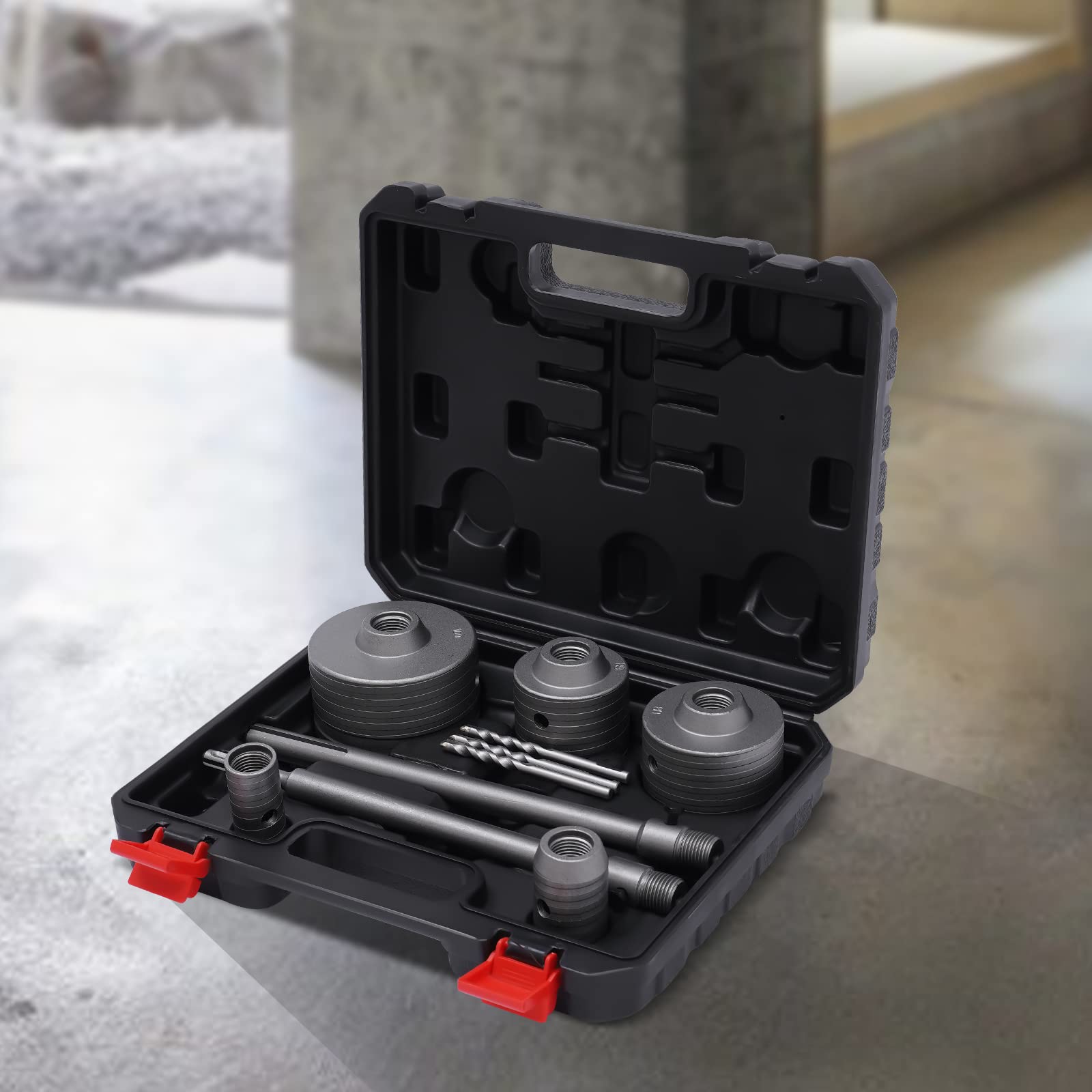 Set di punte per calcestruzzo, punte per trapano a secco, fusto di attacco SDS-Plus, 300 mm, set di punte per calcestruzzo, per cemento, mattoni, muri di pietra, cemento