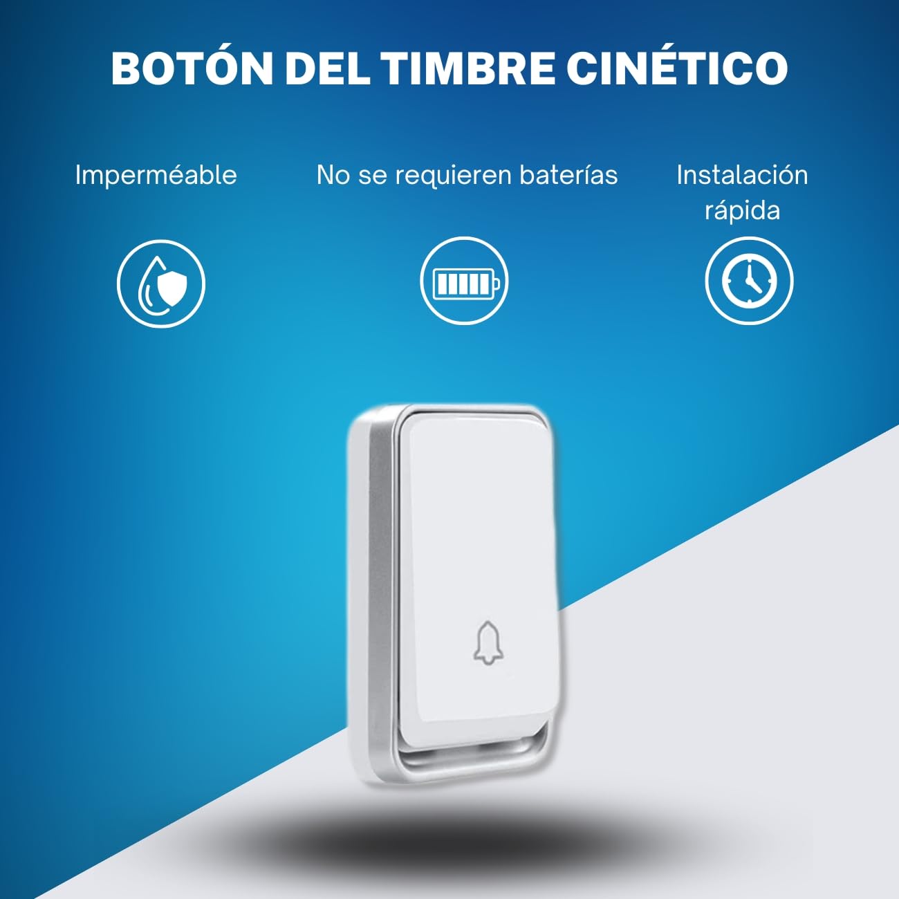 Timbre Inalámbrico 3 Receptor IP65 Impermeable 100m Timbre Inalámbrico Exterior, 4 Niveles de Volumen (0-110dB) y 51 Melodías para Hogar. No Necesita Batería