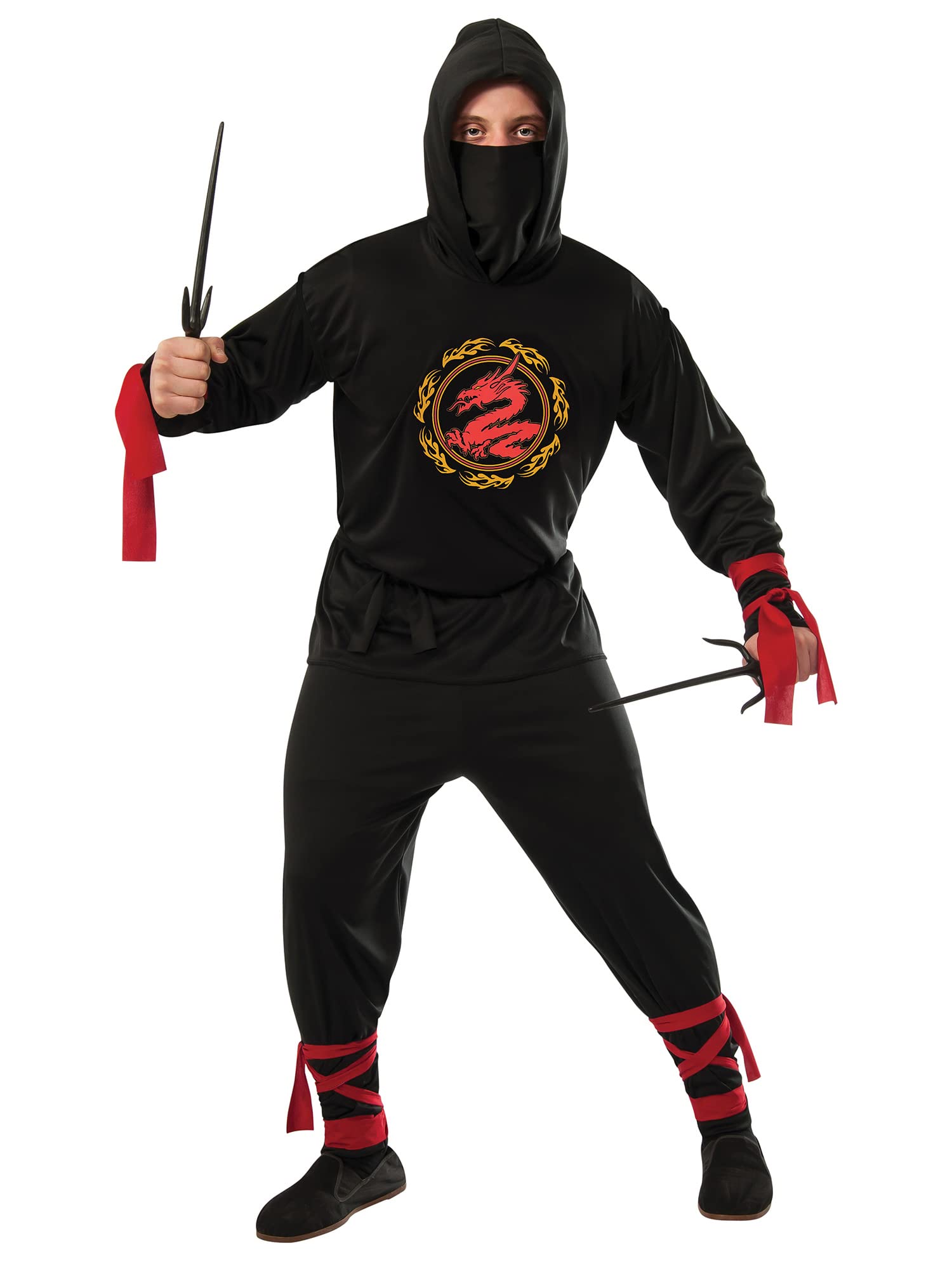 Bristol Novelty Black Ninja Adult Halloween Costume, Mens Size XL
