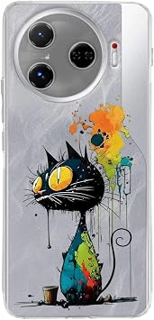 Tecno Camon 30 Pro 5G ile Uyumlu Splash Kedi Tasar ml   effaf Silikon K l f