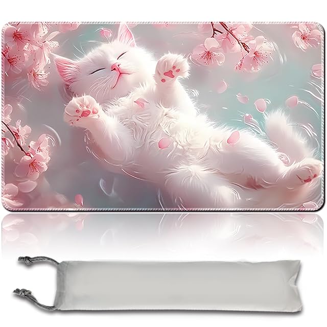 MTG PlayMat, 60 x 35 cm TCG PlayMat Stitched Edges Trading Card Game Play Mats with Storage Bag Smooth Rubber…