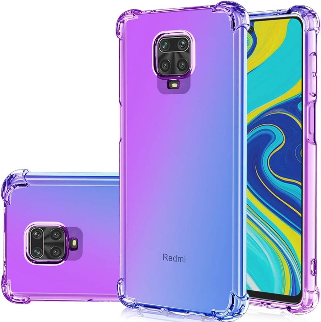 Redmi Note 9 Pro Case Redmi Note 9s Case Transparent Cute Gradient Mobile Phone Case Slim Scratch-Resistant Flexible TPU Case Shockproof Protective Case for Xiaomi Redmi Note 9 Pro