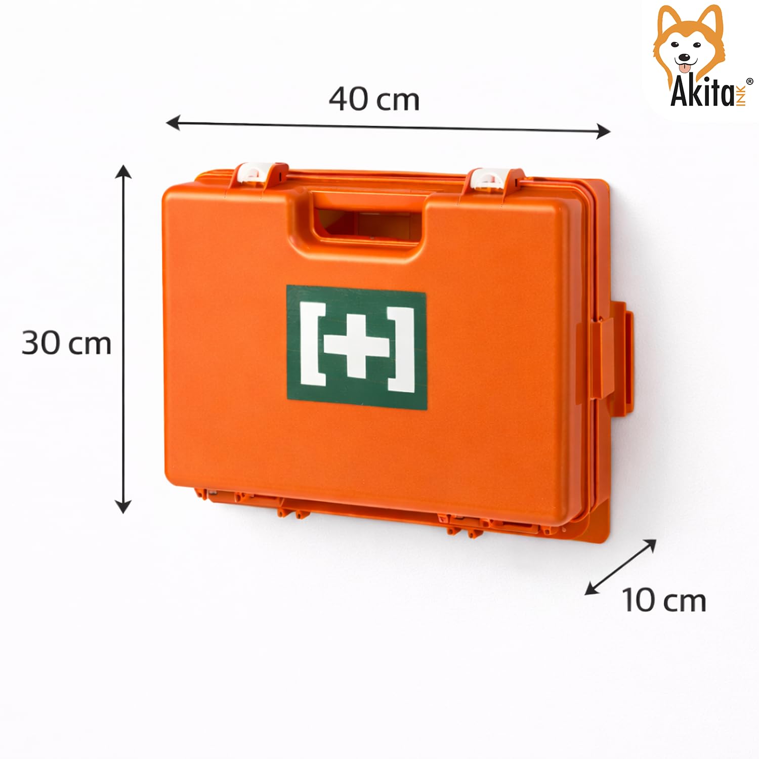 Akitaink Cassetta medica Aziendale, Kit Pronto Soccorso con Misuratore di Pressione, Staffa di primo soccorso: Conforme DM 388 Allegato 1 per Gruppi con 3 o più Lavoratori, Made in Italy