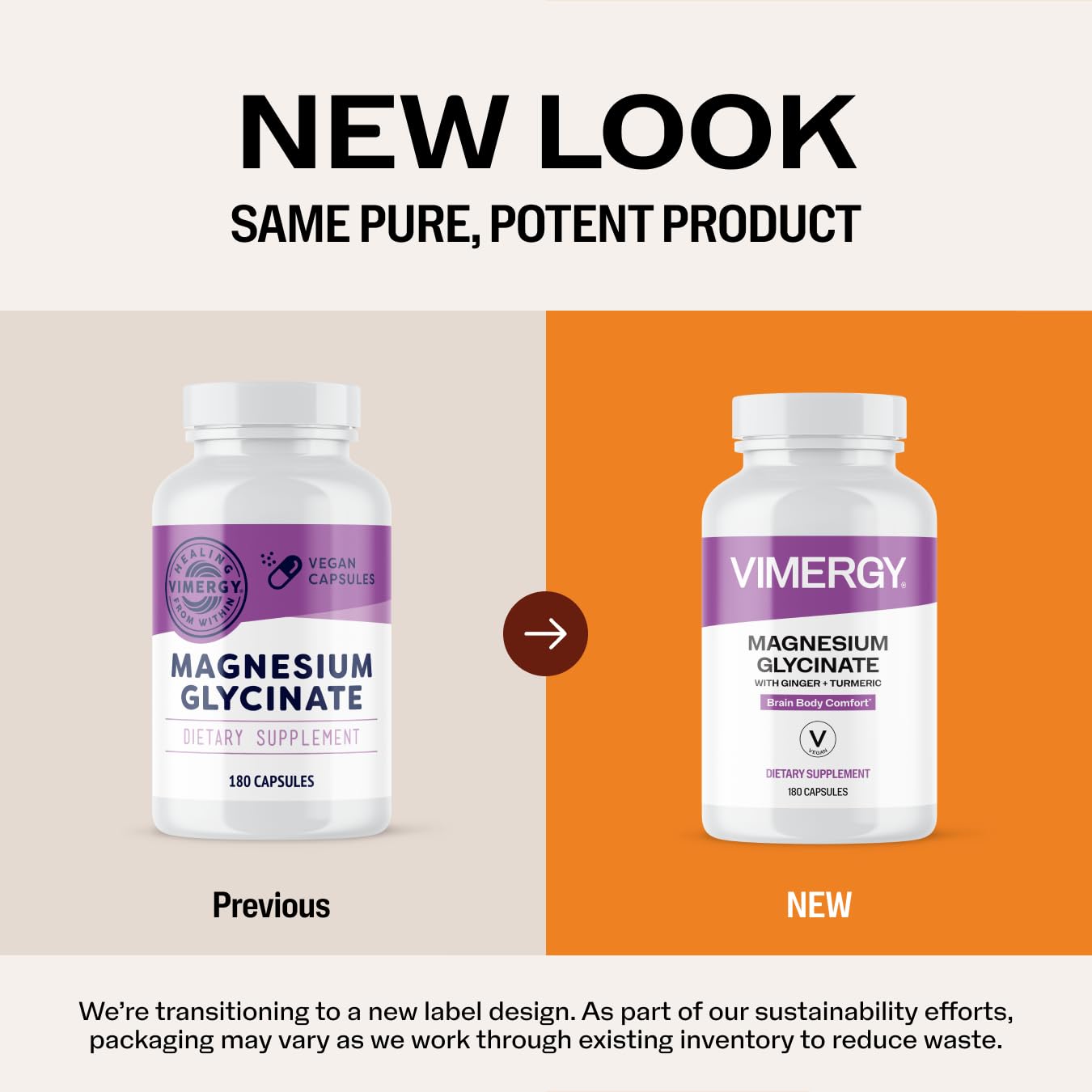 VIMERGY Magnesium Glycinate – Stress Support – Chelated to Avoid Tummy Upset*– Promotes Heart Health & Energy*– Kosher, Vegan Gluten-Free – 180 Caps