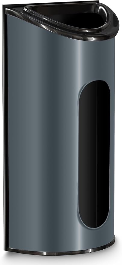 Utopia Kitchen Grocery Plastic Bag Holder and Dispenser Medium, Easy Wall Mount Bag Saver, Stainless Steel, Black