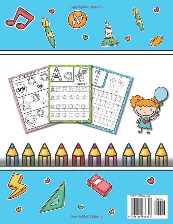 LEARN HOW TO WRITE LETTERS & NUMBERS FOR KIDS AGE 3+ 137 PAGES Homeschool Workbooks: ABC big Letters & numbers 0-10 Workbook, My first Tracing ... kids and toddler christmas Gift-2022/2023 - Image 2