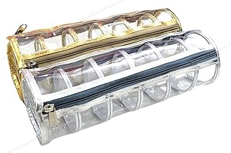Pvc Leather Travel Bangle Case, Chudi Organizer, Jewellery Pouch, Transparent Bangle Organizer For Girls & Women - 1 Pcs Random Colour Dispatch (6 Rack)