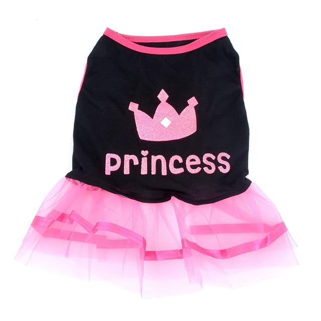 Foto 6 de 8 de PAIDEFUL Rosa Vestido Tutu Camisas para Perros Pequeños Medianos Gatos Niñas Princesa de la Corona Camiseta…