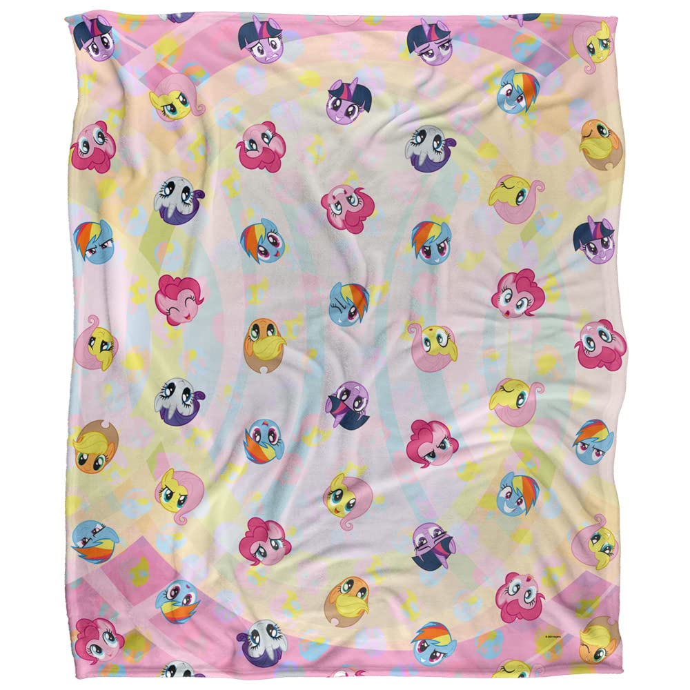 Hasbro My Little Pony Pattern Silky Touch Super Soft Throw Blanket in White by Debenhams