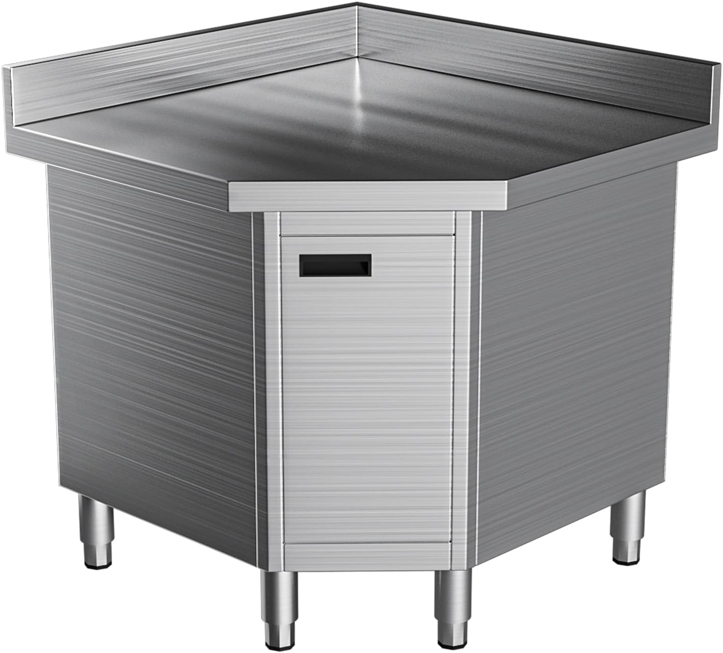 33.5 Inch Outdoor Stainless Steel Table with Cabinet, Heavy Duty Commercial Kitchen Table with Pull-Out Door for Prep & Work, Kitchen Sink Cabinet for Garage Laundry Room Restaurant and Cafe