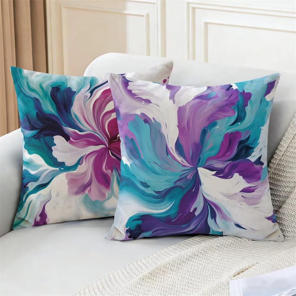 Aksamitna poszewka na poduszkę 60 x 60 cm, zestaw 2 szt., poduszki dekoracyjne, abstrakcyjne, skandynawskie, dekoracyjne, kolorowe poduszki na sofę, sofę, krzesło, łóżko (IU173)