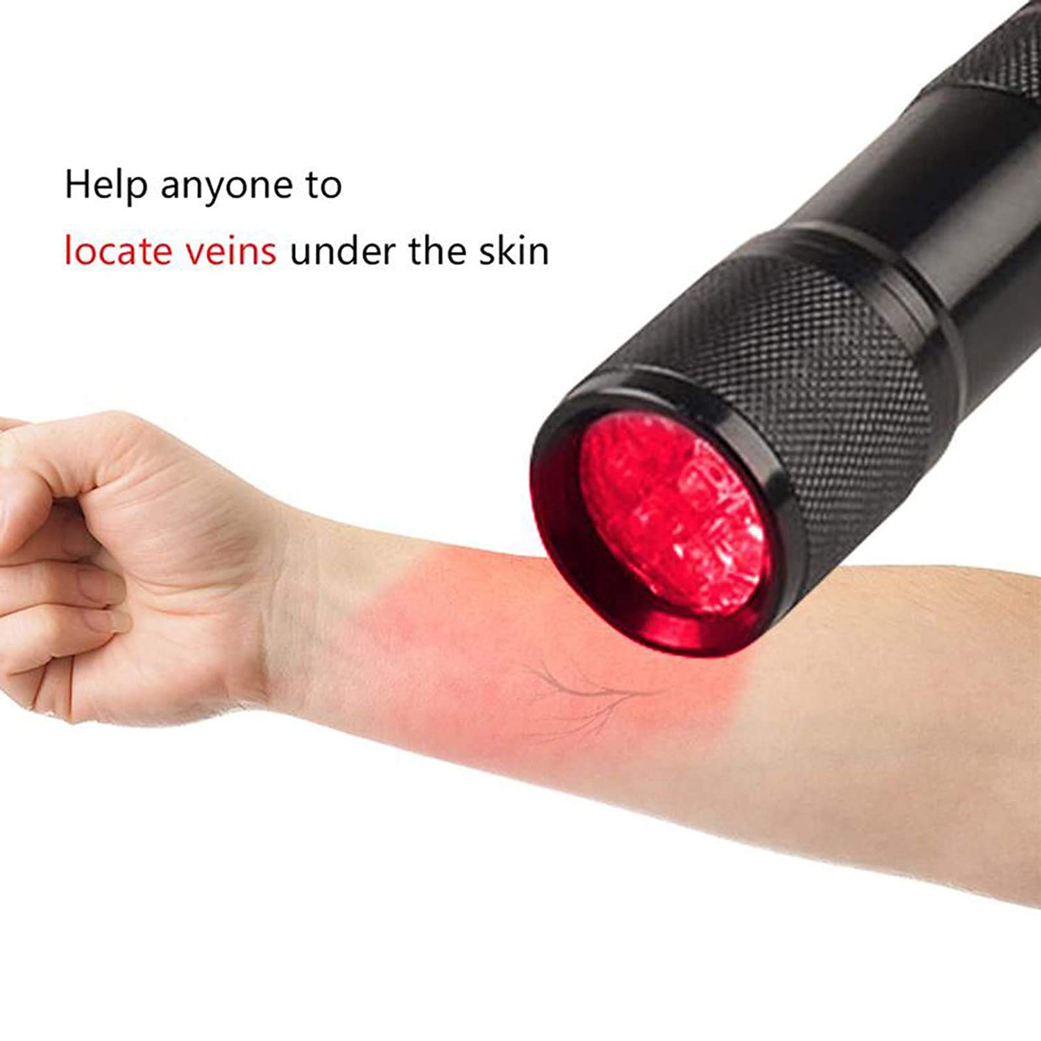 Vein Finder, Vein Finder Viewer, Lampe de Poche Portable avec 9 lumières LED infrarouges, Recherche Facile des veines sous-cutanées pour infirmière, étudiant en médecine