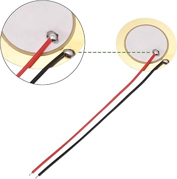 sourcing map 10Pcs Piezoelectric Discs 27mm Acoustic Pickup Transducer Microphones Trigger Buzzer Drum Guitar