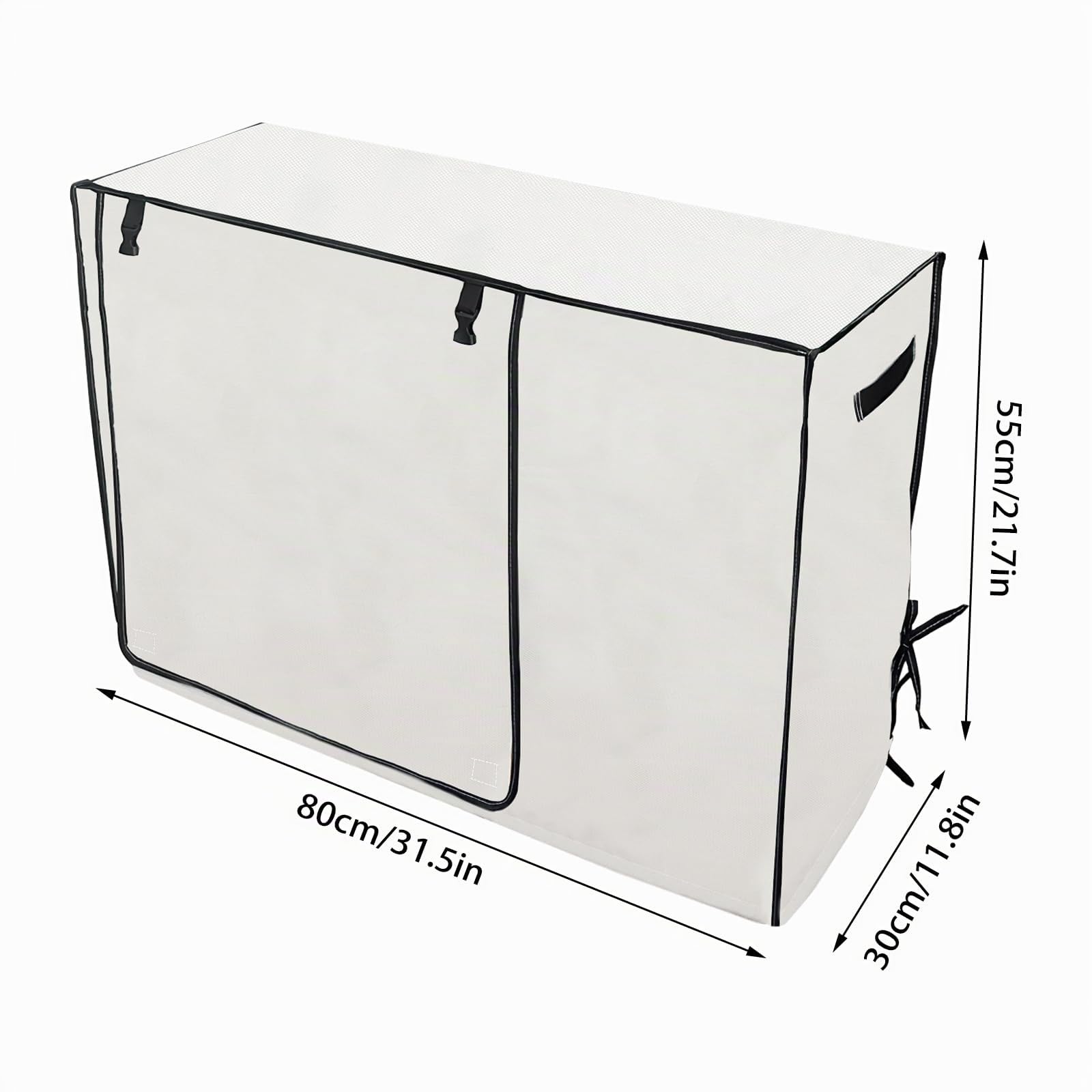 Housse de Climatisation Extérieure 80x30x55cm, Bâche pour Climatiseur avec Boucle, Tissu Oxford Imperméable, Résistante aux Intempéries, Anti-Poussière, Protection UV et Neige