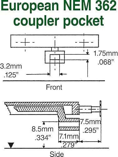 Miniatura 4 de Kadee Acoplador HO Scale NEM 362, centro de 27/64" (2pr)