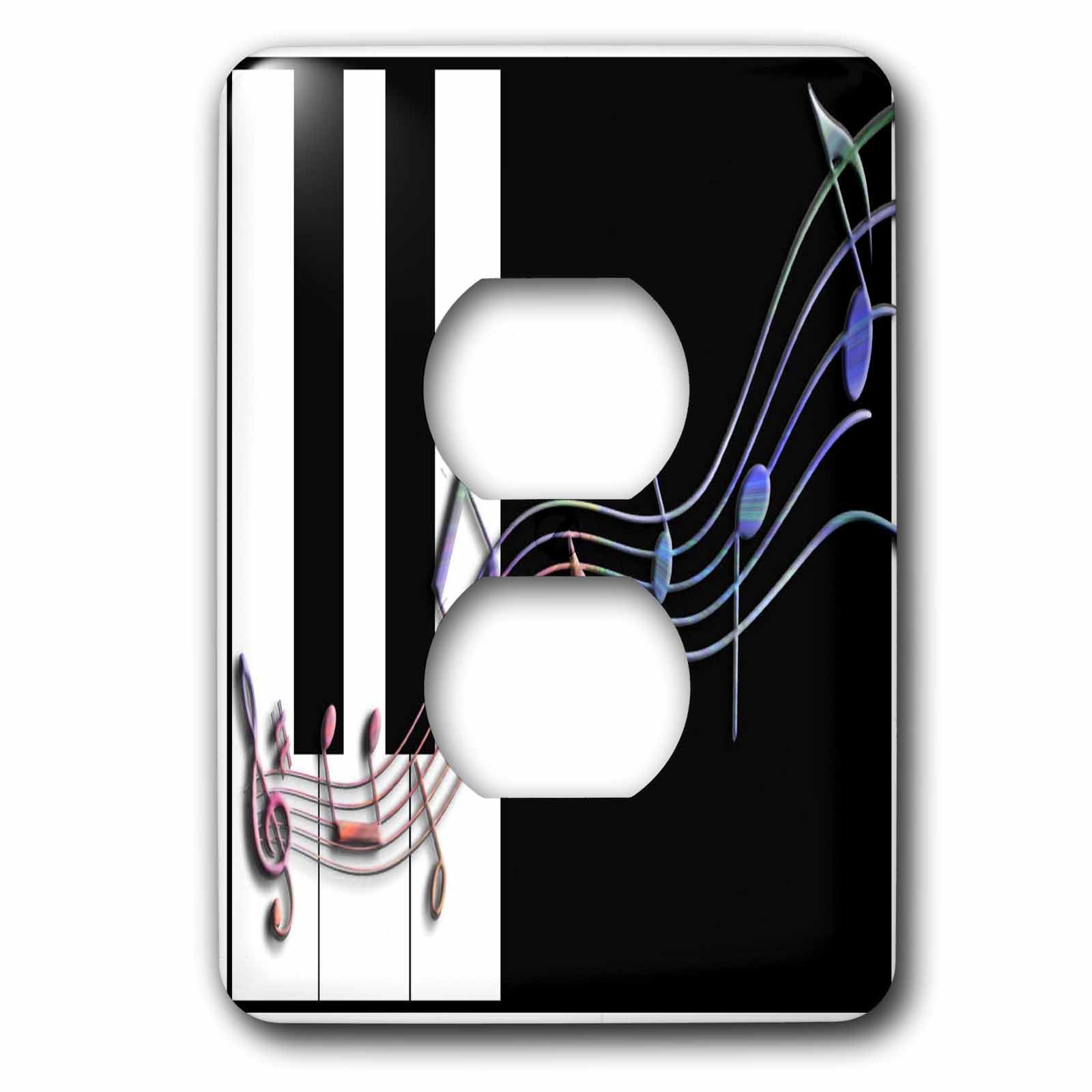 Notes de musique multicolores touches de piano : le cadeau idéal avec la plaque 3dRose lsp_24374_6