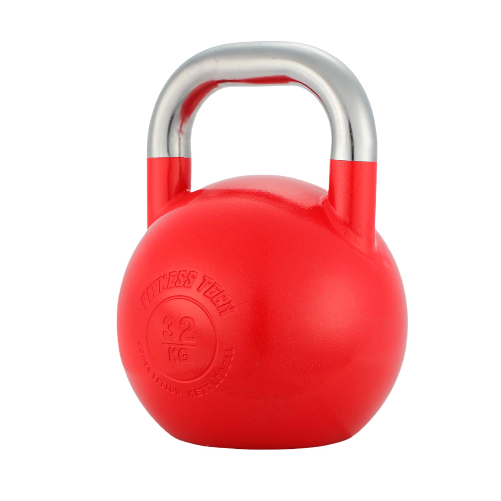 Kettlebell Competición Fitness Tech 4–32 kg – Pesa Rusa Profesional de Acero – Tamaño Uniforme – Cross Training, Fuerza y Entrenamiento Funcional (32 kg)