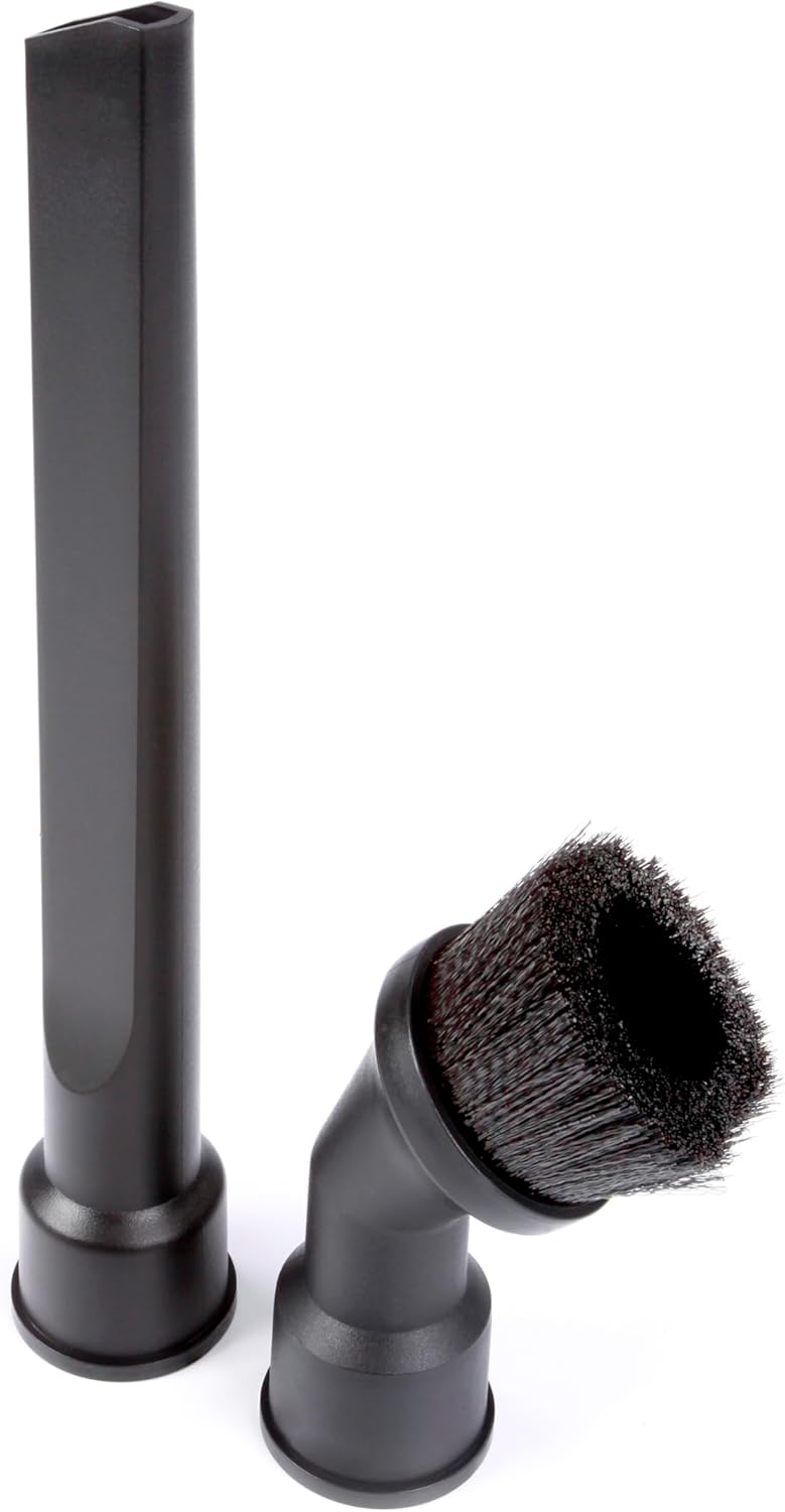WORKSHOP Wet/Dry Vacs Shop Vacuum Accessories WS16012A Dual-Fit Crevice Tool and Dusting Brush Attachments for Wet Dry Vacuum Cleaners, Fits 1-1/4-inch and 1-7/8-inch Hoses