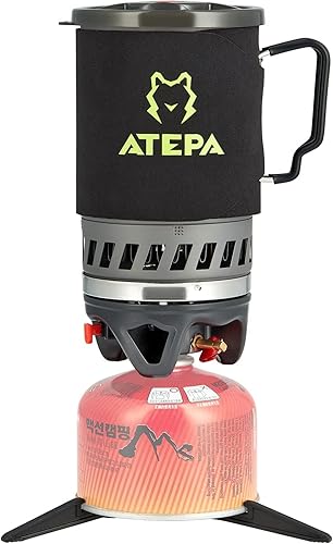 ATEPA - Estufa de propano portátil de 0.91.8L para mochileros, camping, para exteriores, ideal para senderismo, caza, pesca, emergencia y