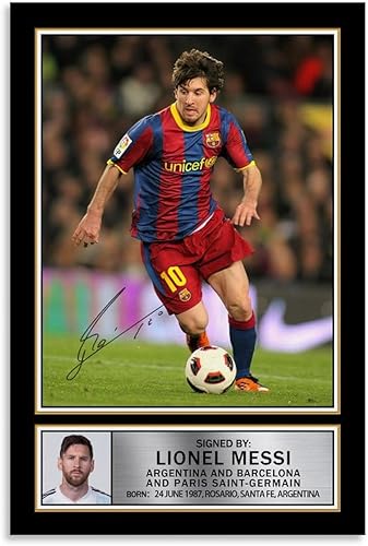 Miniatura 1 de Póster Messi, póster de Lionel Messi, póster de Messi firmado (7) pósteres para dormitorio para estética de habitación, 12 x 18 pulgadas (11.8 x