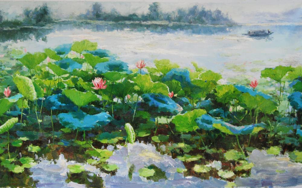 4000 Pieces Jigsaw Puzzles,4000 Piece for Adults Kids Puzzle Fun Challenging Puzzle Game Collection Toy Gift Home Art Decor, Romantic Lotus-4000Pieces