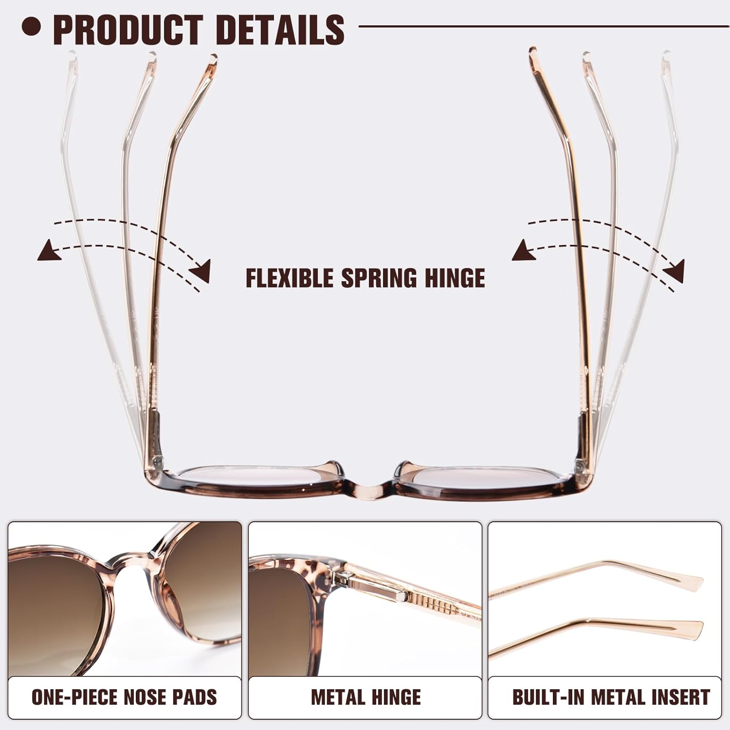 OPTOFENDY Reader Sunglasses for Women, TR90 Round Full Lens Outdoor Reading Sunglasses with Spring Hinge, UV400 Protection - Image 5