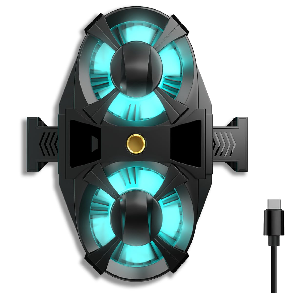 Virtutron Frost Master Plus Wired Mobile Cooler Gaming Fan | Two Fan Phone Cooler with Digital Display | Compatible with iPhone and Android Cell phone