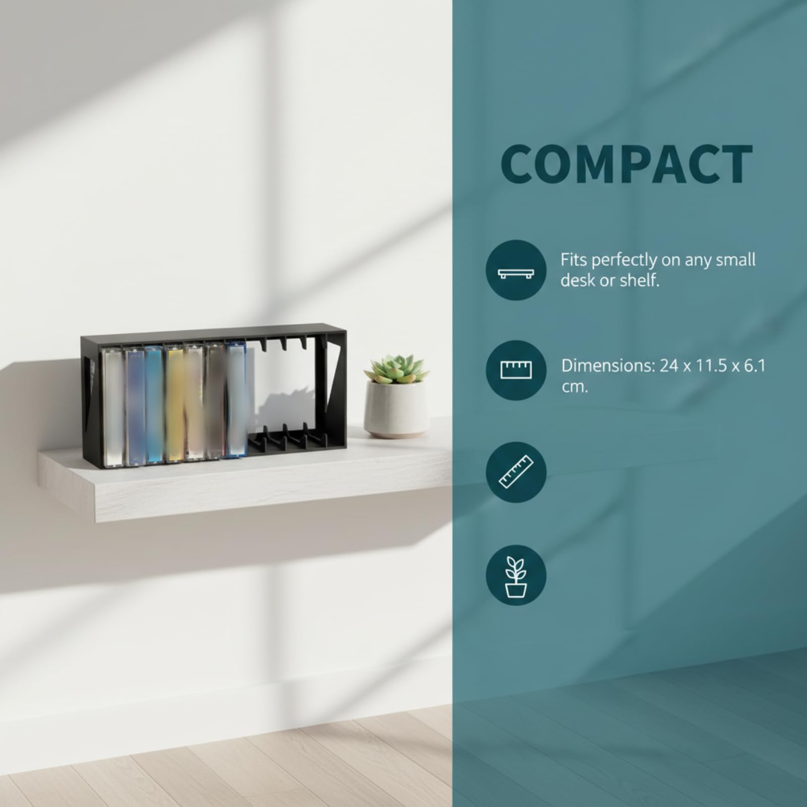 Genérico Soporte para cassette, caja de cassette con cierre magnético, gran organizador para hasta 12 cartuchos estándar, resistente al agua (colocación vertical) — view 5