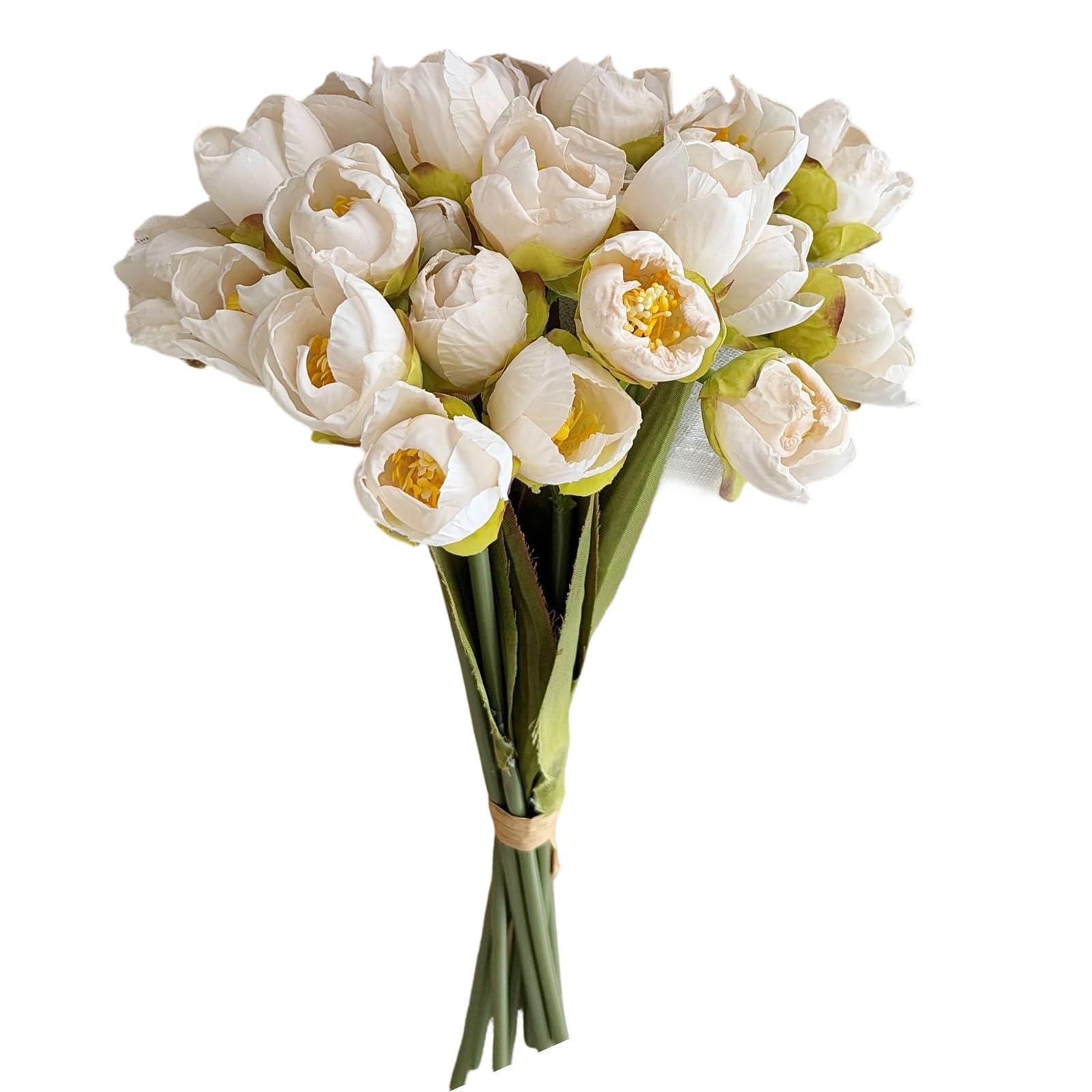 PANGBOER 24 Heads Artificial Flower with Bendable Iron Wire Stems for Vase Floral Arrangement Wedding Reception Decoration Wedding Arrangement Artificial