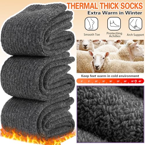 Image of Sandsuced 5 Pack Merino Wool Boot Hiking Socks for Women Warm Winter Thick Thermal Cozy Work Soft Ladies Socks