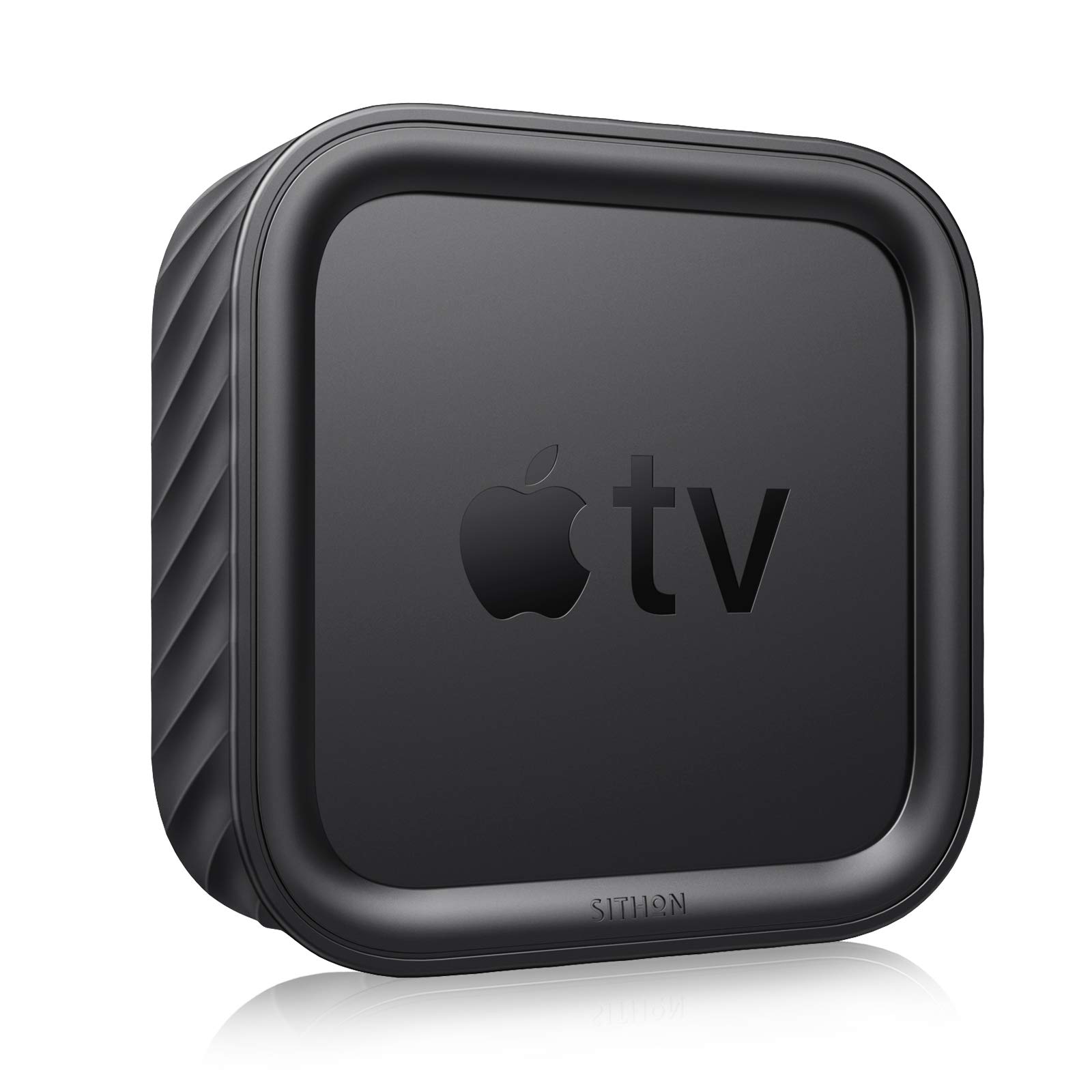 SITHON Silicone Case for Apple TV 4K (2nd & 1st Gen) / Apple TV HD, Lightweight Shockproof Anti Slip Protective Cover for Apple TV 4K 2021 / HD 4th Generation, Black