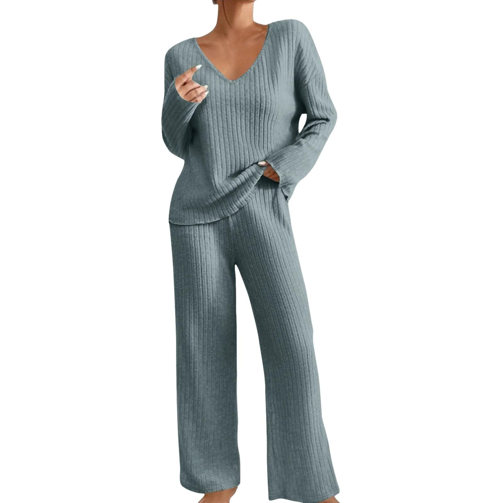 Generisch Conjunto de chándal holgado cómodo de punto para mujer elegante