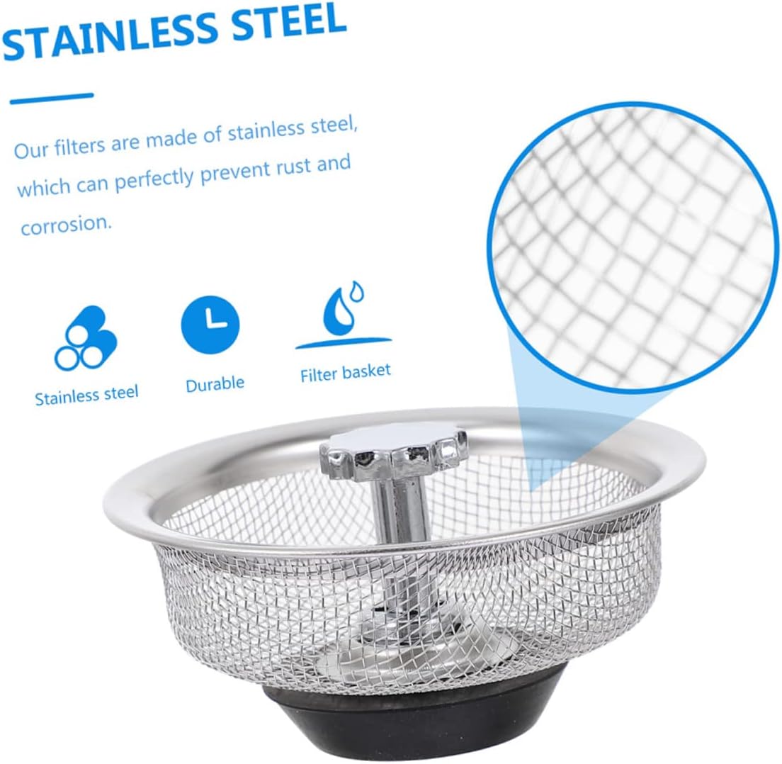 2pcs Sink Strainer and Drain Stopper Kitchen Sink Mesh High-density Perforation for Food Particle Blocking Easy to Install and Wear-resistant