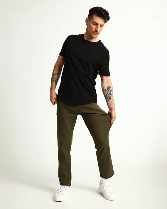 The Perfect Jean Denkhaki Khaki Pants for Men Athletic Fit, Stretch Dress Pants for Men
