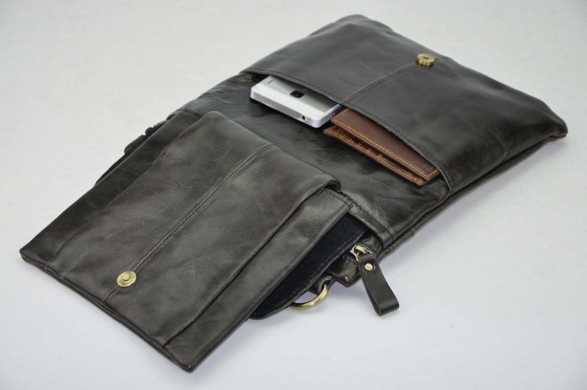 [JUNENTER] メンズ 本革 スリング メッセンジャー ショルダー バックパック クロスボディバッグ カジュアルスタイル チェ