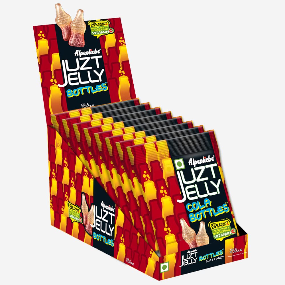 Alpenliebe Juzt Jelly Cola Flavour Bottles Pouch, 540 Grams/582,4 Grams
