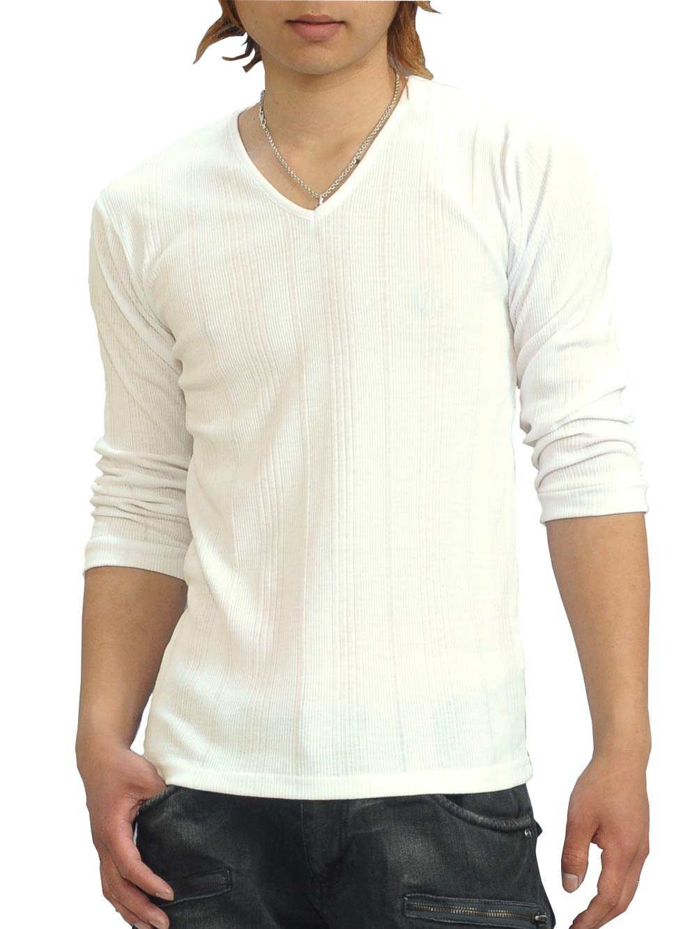 (スペイド) SPADE Tシャツ メンズ 無地 七分袖 半袖 カットソー Vネック【q424】