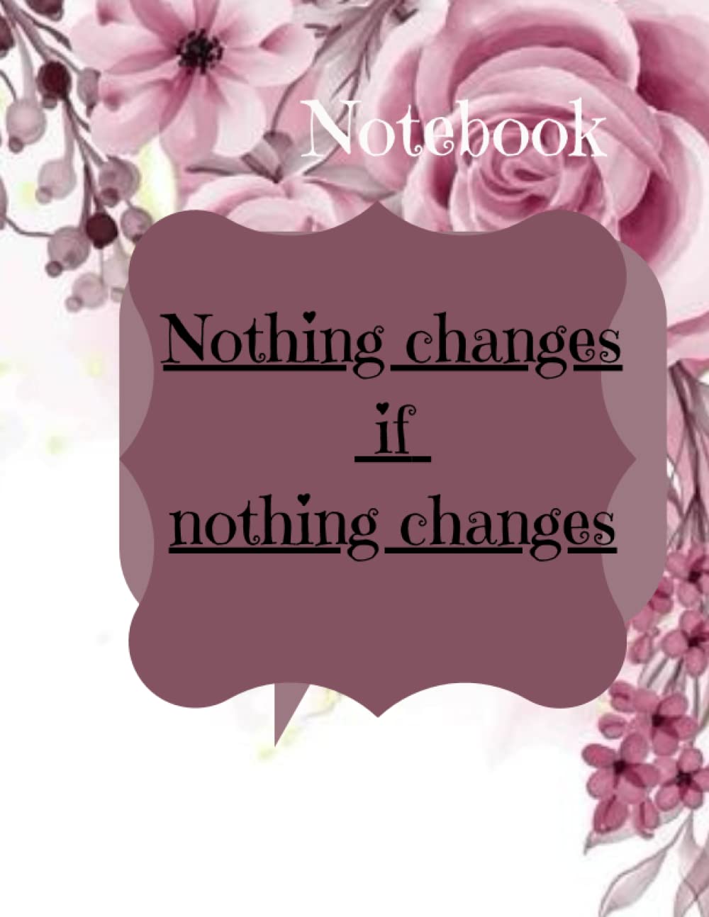 Nothing changes if nothing changes notebook: A note to write down your thoughts and review them to change yourself for the better