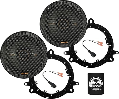 KICKER Altavoces de 6.5 pulgadas para Toyota Camry 2021-2022 - Par de altavoces de la serie KS con adaptadores y arnés, altavoz coaxial para puerta