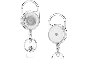Clear Translucent Badge Reel Carabiner (2 Pack)