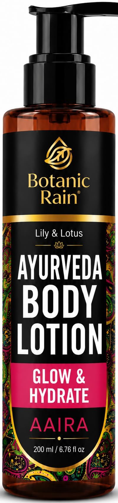 Organic Body Lotion for Dry & Crepey Skin – Lightweight Non-Greasy Ayurvedic Daily Moisturizer with Lily & Lotus, 6.76 fl oz (1)