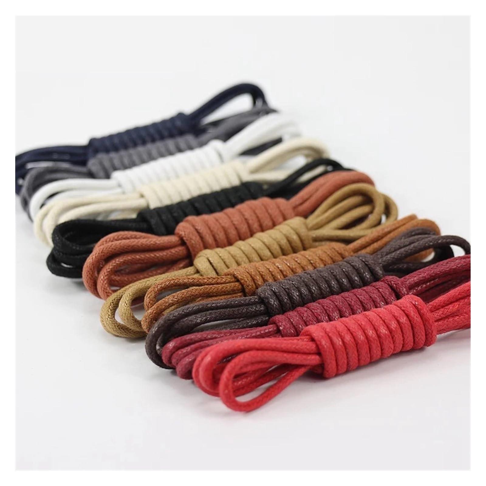HEAGER scarpe, lacci elastici, Lacci for scarpe rotondi in cotone cerato Scarpe in pelle Lacci for scarpe impermeabili in pizzo Stivali da uomo Lacci for scarpe Accessori for stringhe(Khaki,120cm)