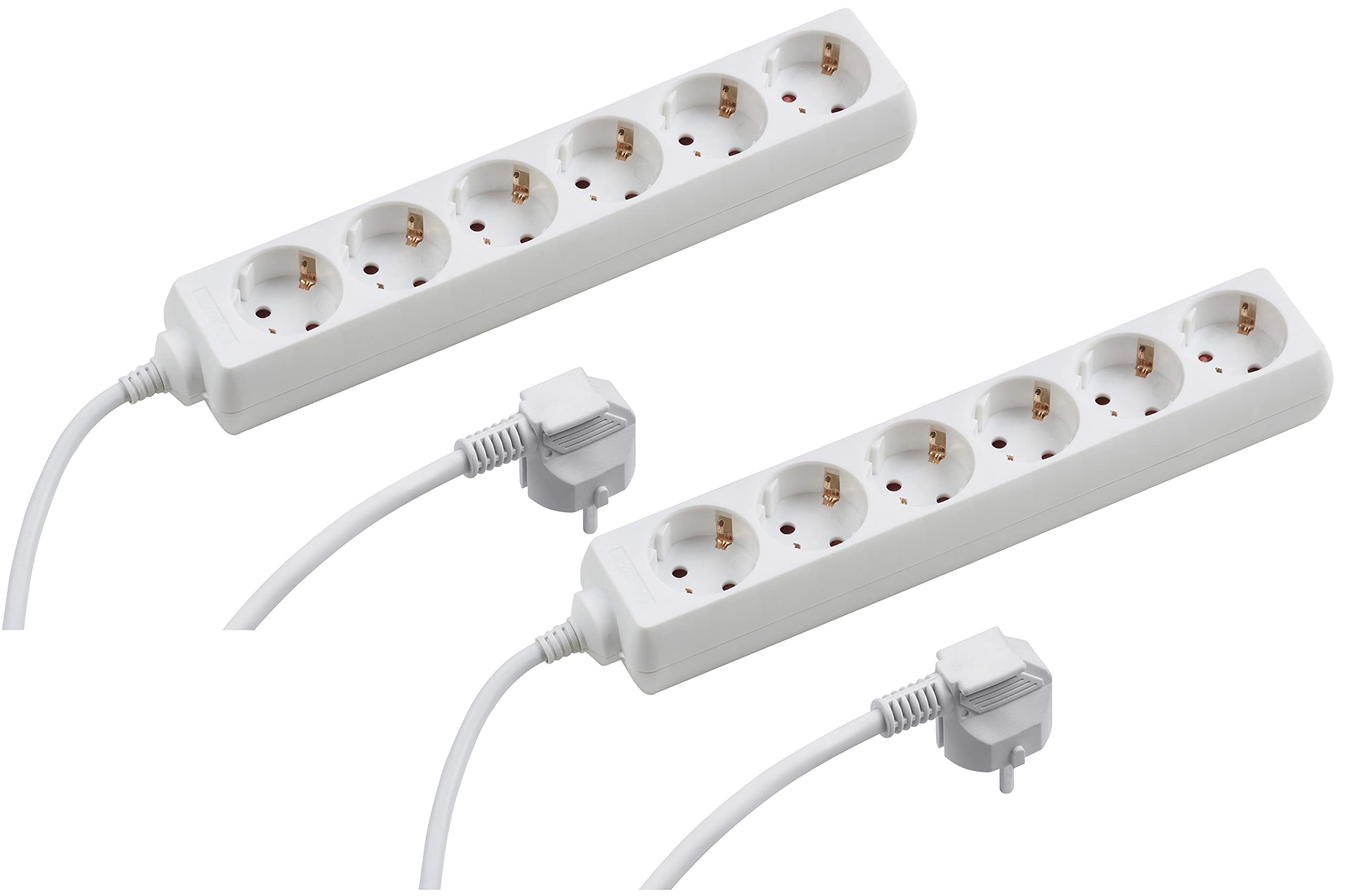 Meister Steckdosenleiste 6-fach - 2er Set - 1,4 m Kabel - weiß - IP20 Innenbereich / Steckerleiste / Mehrfachsteckdose / Tischsteckdose / Tido 6-fach / 7430550