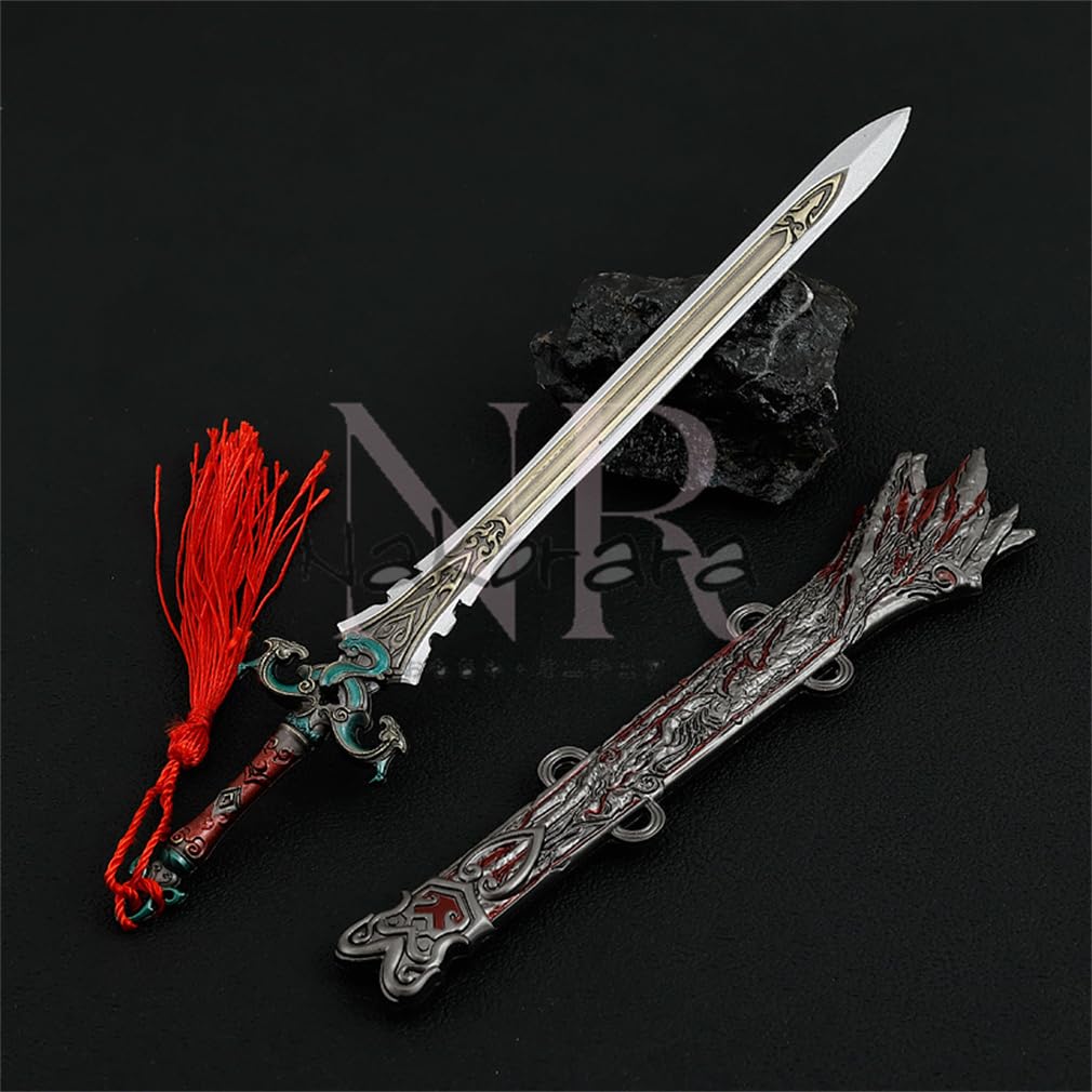 中国剣 装飾的な武器 赤い宝石付き Amazon.co.jp: Nakorara ミニチュア 手遊び キーホルダー 赤霄剣 工芸